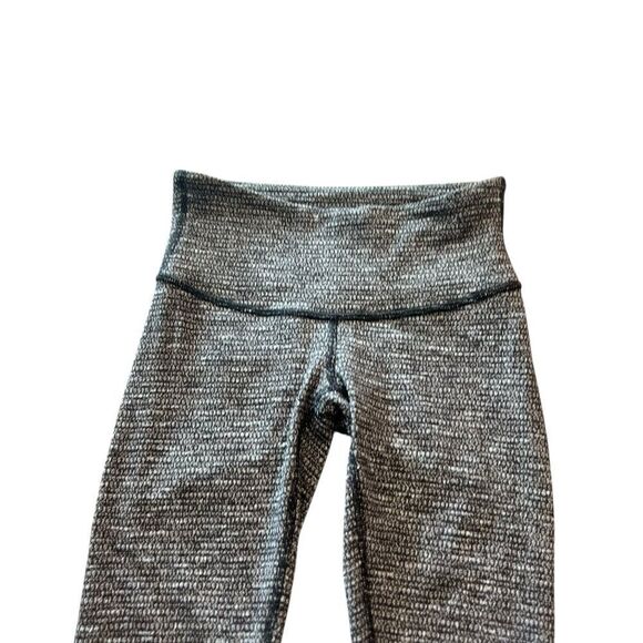 Lululemon Wunder Under 7/8 Leggings Herringbone Heather Gray Black Size 2 - Picture 2 of 5